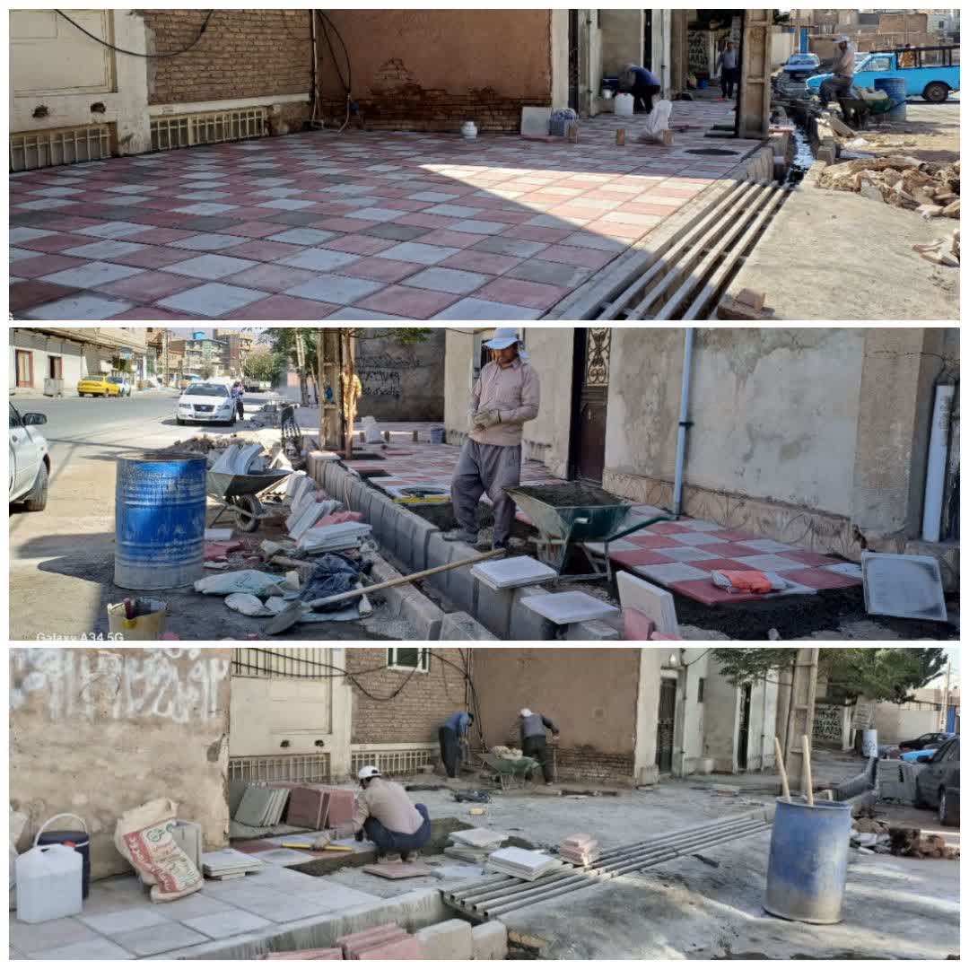  تجلی خدمت / شهرداری فرون آباد   🔴 اجرای سنگ فرش معابر