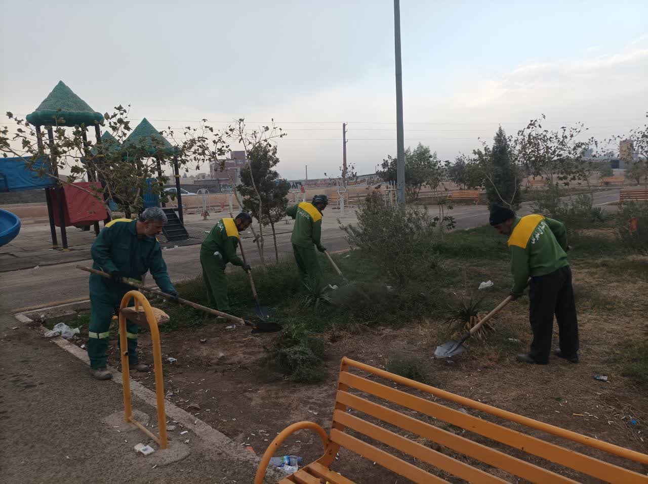 اجرای طرح بهسازی فضای سبز سطح شهر فرون آباد