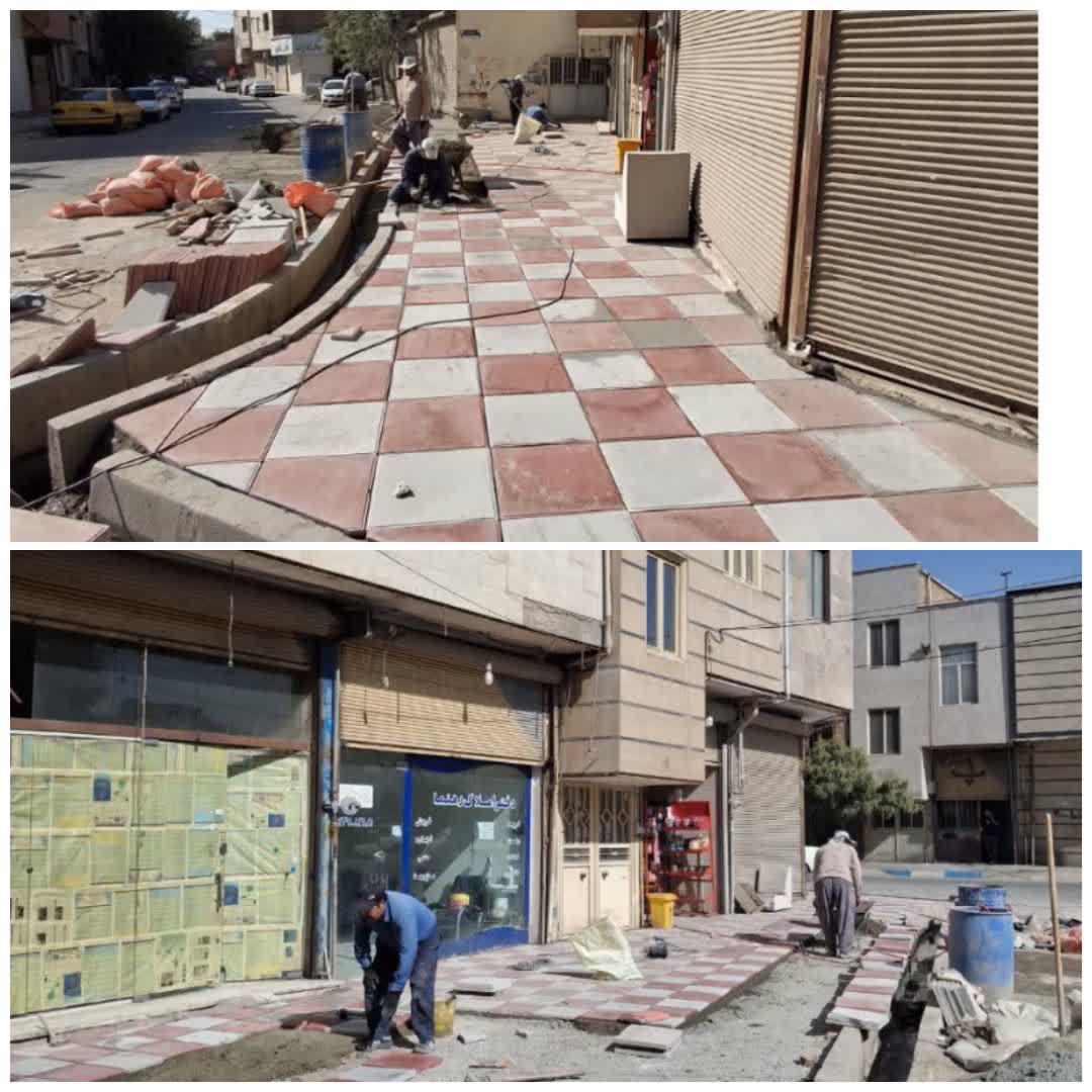   اجرای سنگ فرش معابر