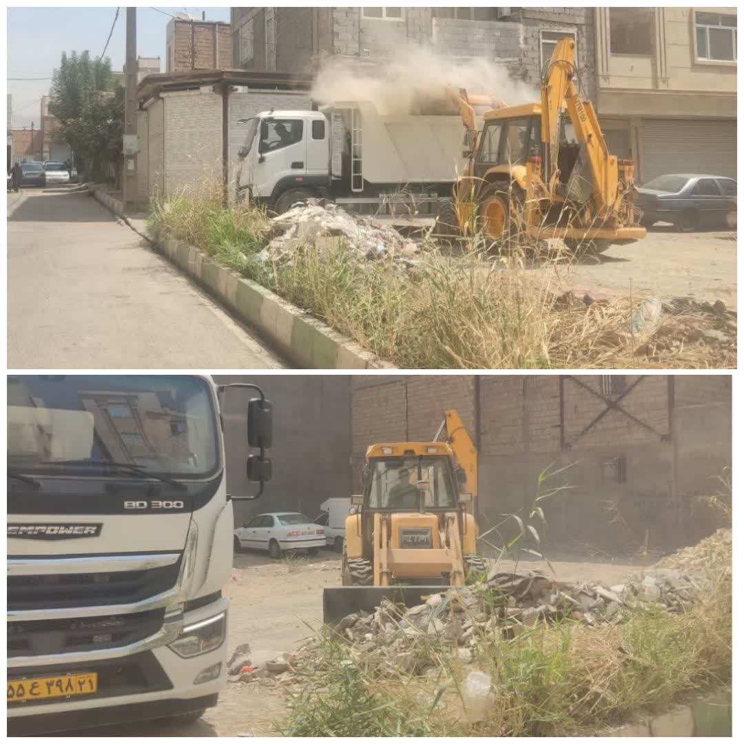  اجرای طرح جهادی جمع آوری نخاله های ساختمانی در شهر فرون آباد